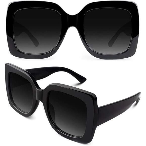 Oversized Square Frame Sunglasses Retro Vintage Trendy Shades,S904